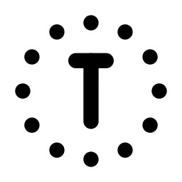 Circle Dotted Letter T Line Icon