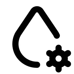 Droplet Cog Line Icon