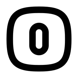 Square Rounded Number 0 Line Icon