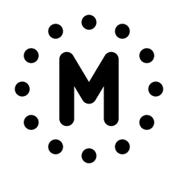 Circle Dotted Letter M Line Icon