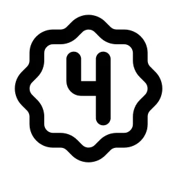Rosette Number 4 Line Icon