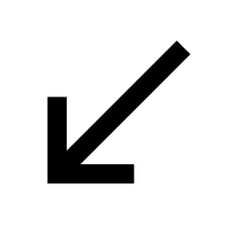Arrow Left Down Long Line Icon