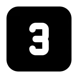 Square Number 3 Icon