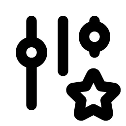 Adjustments Star Line Icon