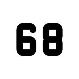 Number 68 Small Line Icon