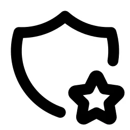 Shield Star Line Icon