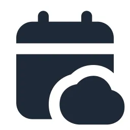 Calendar Cloud Solid Icon