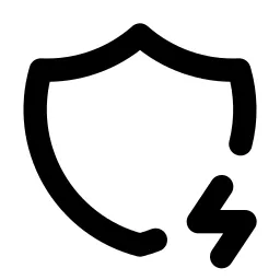 Shield Bolt Line Icon