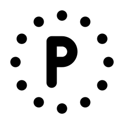 Circle Dotted Letter P Line Icon