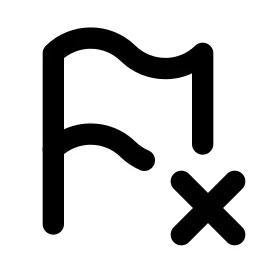 Flag X Line Icon