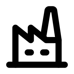 Building Factory 2 Line Icon