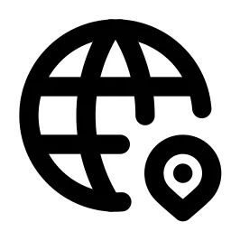 World Pin Line Icon
