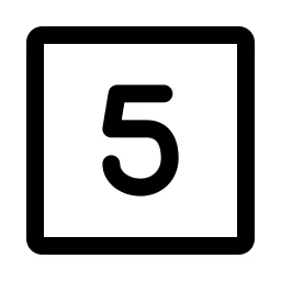 Number 5 Square Icon