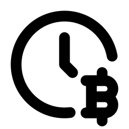 Clock Bitcoin Line Icon