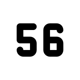 Number 56 Small Line Icon