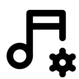 Music Cog Line Icon