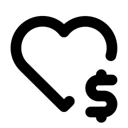 Heart Dollar Line Icon