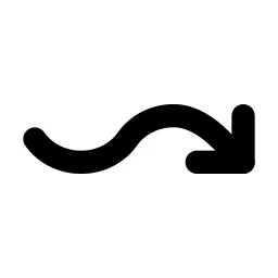 Arrow Wave Right Down Line Icon