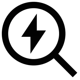 Electricity Magnifying Glass Icon