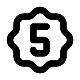 Rosette Number 5 Line Icon