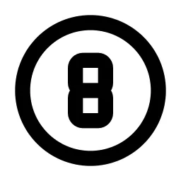 Circle Number 8 Line Icon