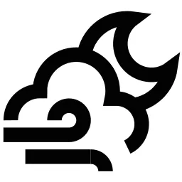 Strong Wind Cloud Night Icon