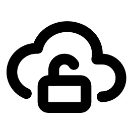 Cloud Lock Open Line Icon