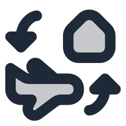 Airplane Swap House Duotone Icon