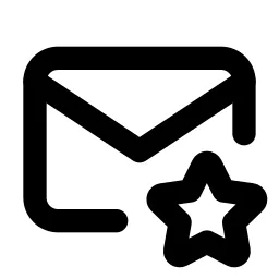 Mail Star Line Icon