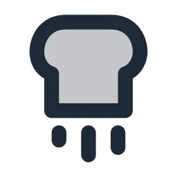 Bread Toast Jump Duotone Icon
