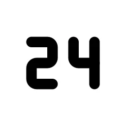 Number 24 Small Line Icon