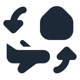 Airplane Swap House Solid Icon