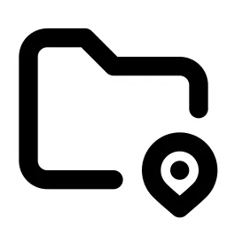 Folder Pin Line Icon