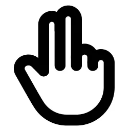Hand Two Fingers Line Icon