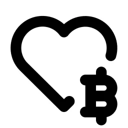 Heart Bitcoin Line Icon