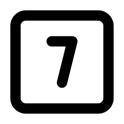 Square Number 7 Line Icon