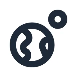 Earth And Moon Line Icon