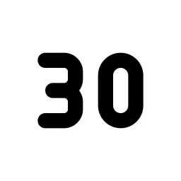 Number 30 Small Line Icon
