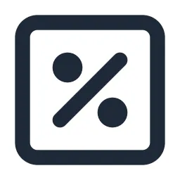 Percent Box Line Icon