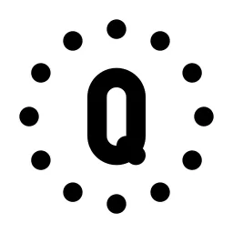 Circle Dotted Letter Q Line Icon