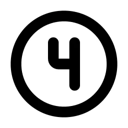 Circle Number 4 Line Icon