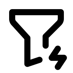 Filter Bolt Line Icon