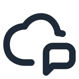 Cloud Chat Line Icon