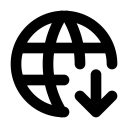 World Download Line Icon