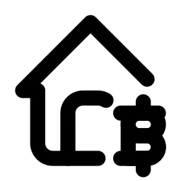 Home Bitcoin Line Icon