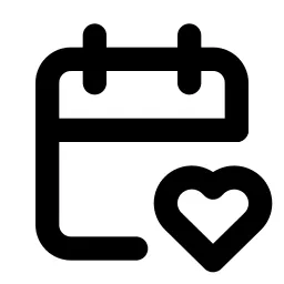 Calendar Heart Line Icon
