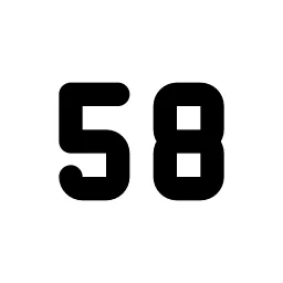 Number 58 Small Line Icon