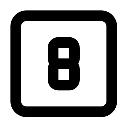 Square Number 8 Line Icon