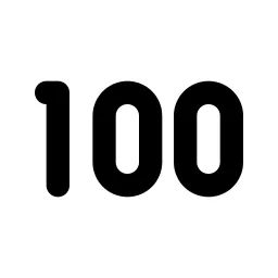 Number 100 Small Line Icon
