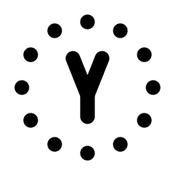 Circle Dotted Letter Y Line Icon